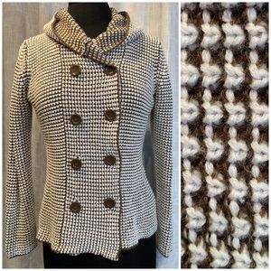 Effeci Hooded Double breasted knit Cardigan Women's LARGE-PETITE